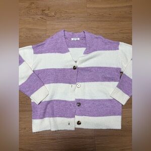 Striped Purple and White Women's Sweater